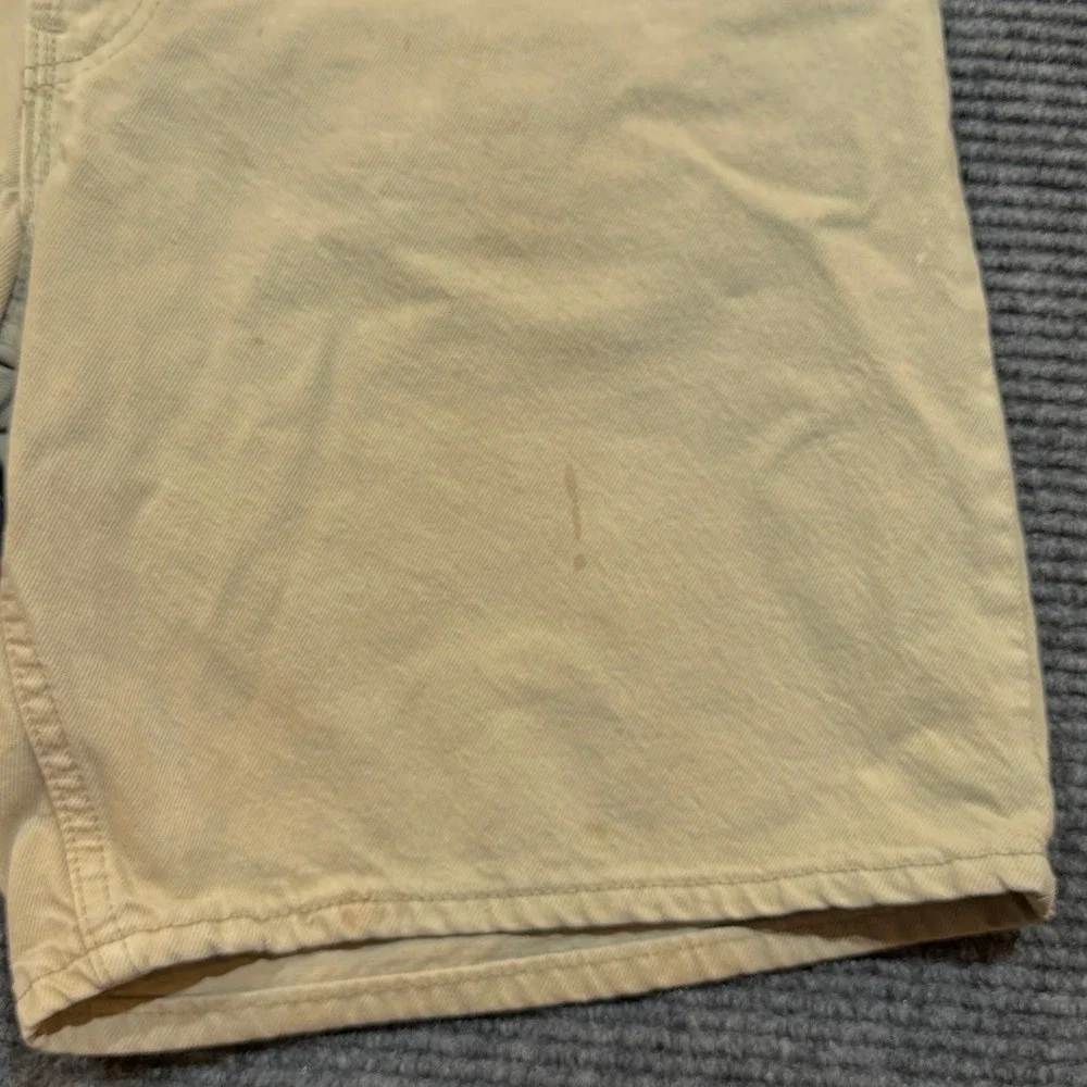 Vintage USA Made Levi's 550 Relaxed Fit Denim Shorts W38 Blank Tab Stone Khaki